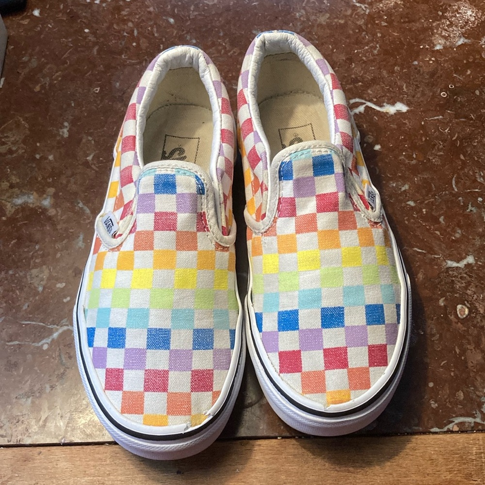Multi-color checkered Vans - Kids Size 1.5 - Unisex